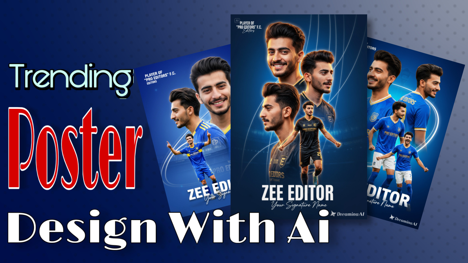 New Trending Cricket and Football Players Banner Creation with AI